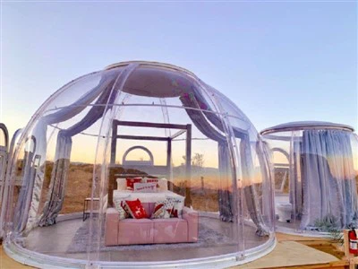 ¿Se puede utilizar una carpa de burbujas de plástico en una zona montañosa?